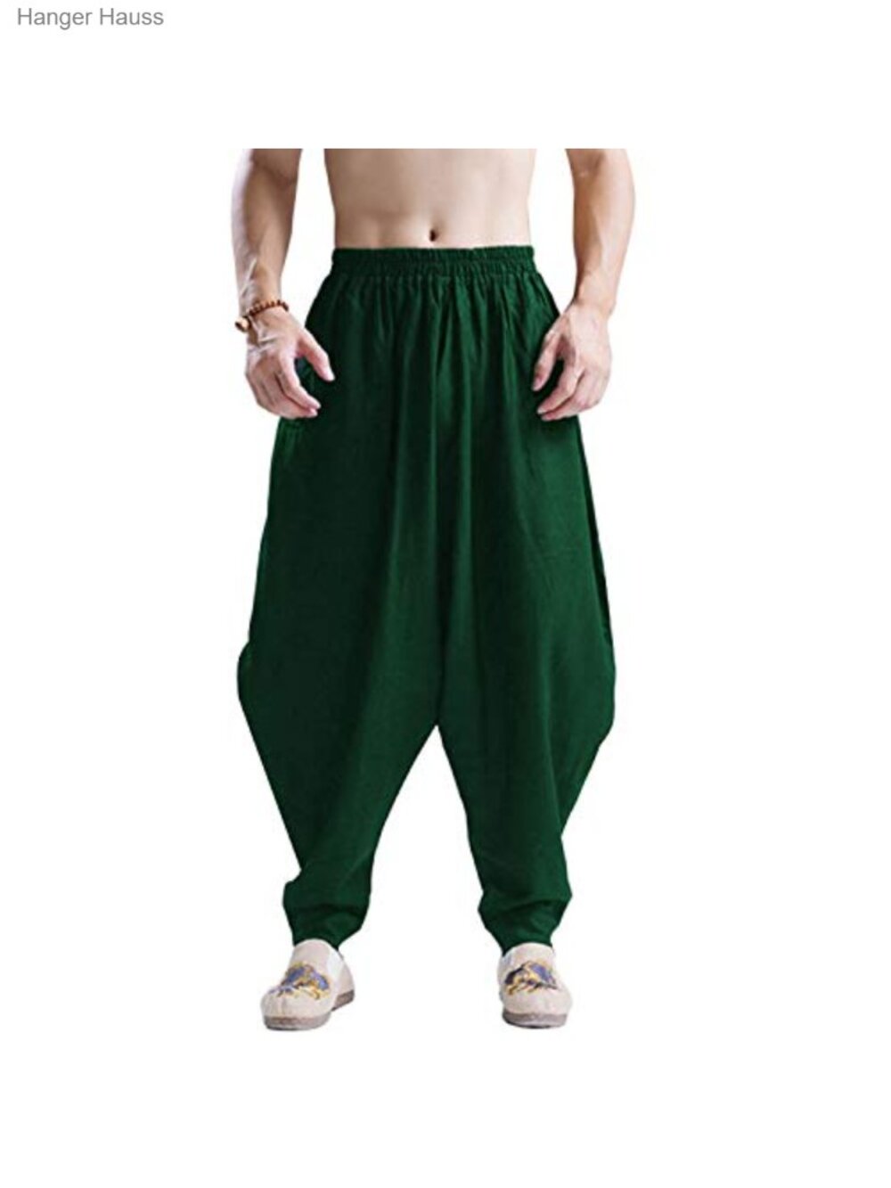 Men's Harem Pants Loose Stretchy Waist Casual Hippie Trousers